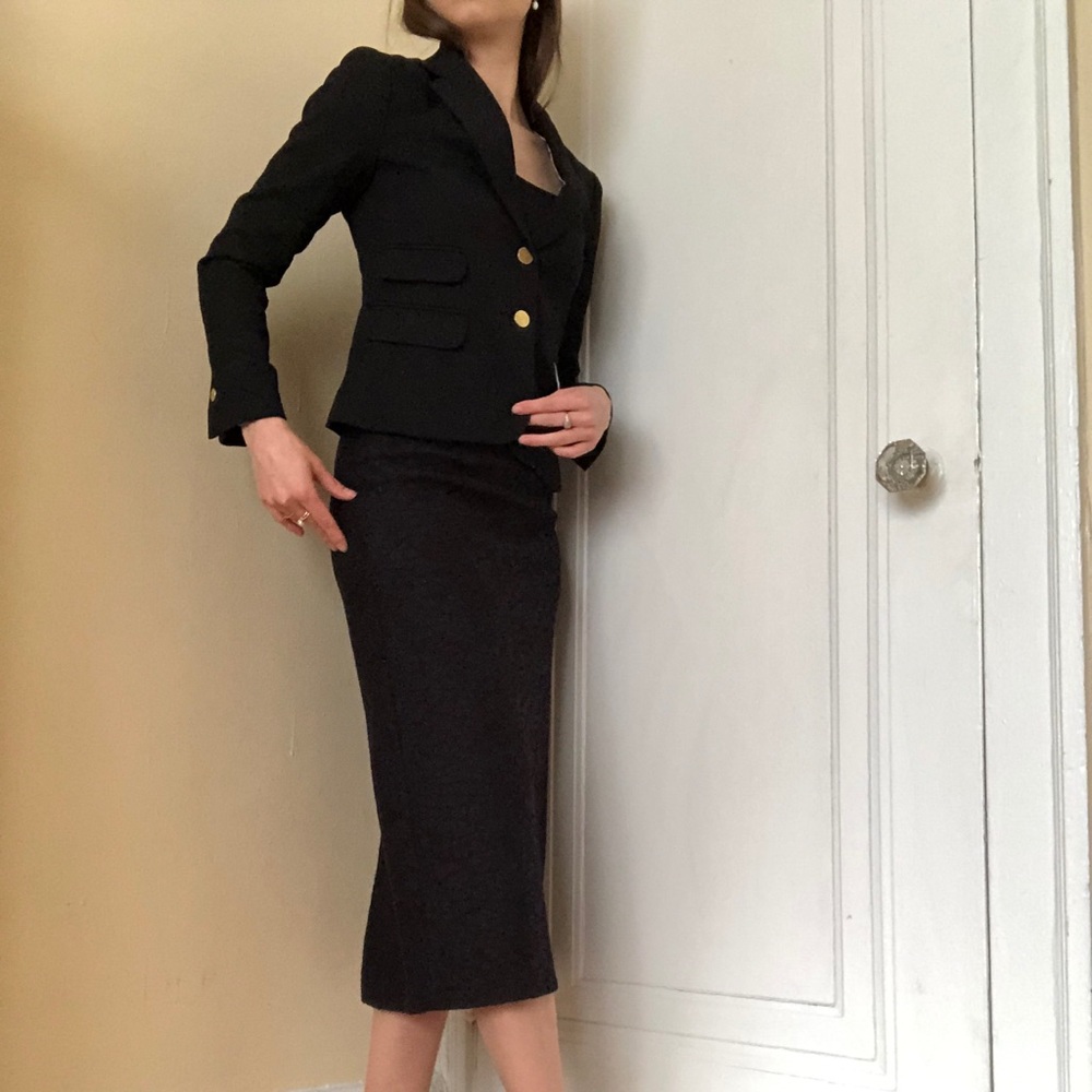 Cartonnier black blazer with gold button detailing